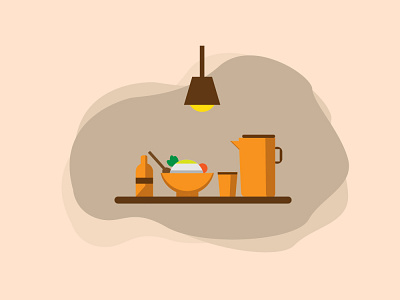DINNER IN THE VILLAGE app branding design dining dining room dinner food icon illustration ilust logo ui ux vector village