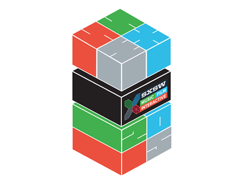 SXSW Conference Poster Design cubes poster blocks typography interactive sxsw