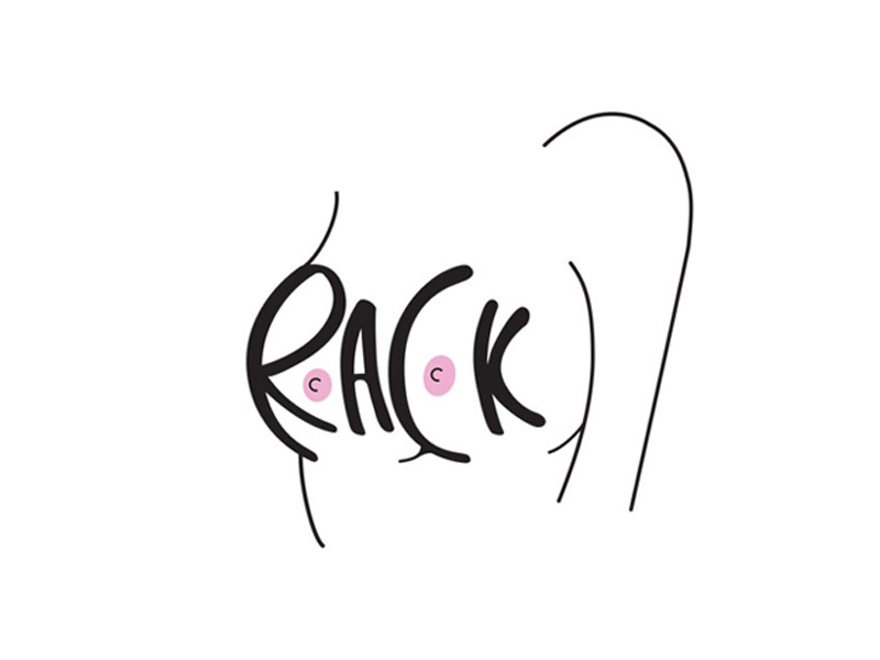 Word as image: Rack type typography rack breast word as image