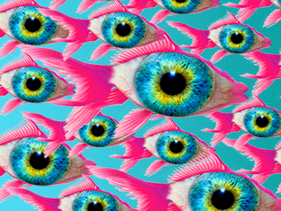fiiiiiiiiiiiish adult swim aquarium eyeball eyes fish gif marine ocean pattern sea trippy