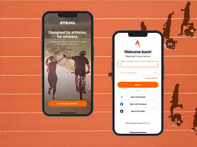 Redesigning Strava Onboarding and Sign In Screens app dailyui design mobile onboarding signin strava ui ux