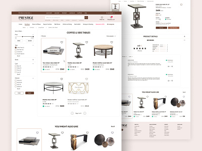 Furniture Online Store Catalog and Product Card