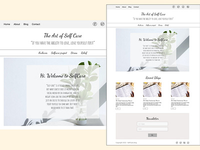The Art of Self Care - Blog aesthetic blog simple blog web design
