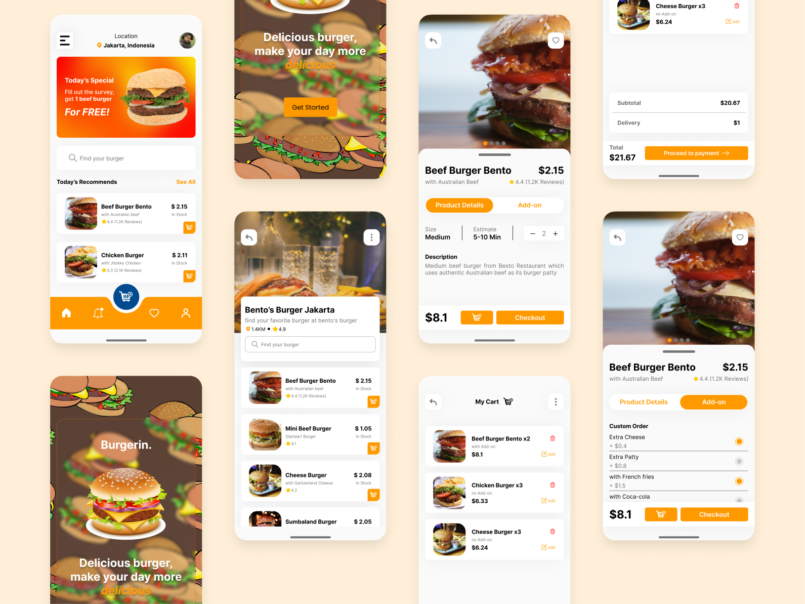 Burgerin - Food Delivery App Design by Muhamad Adillah Fatih on Dribbble