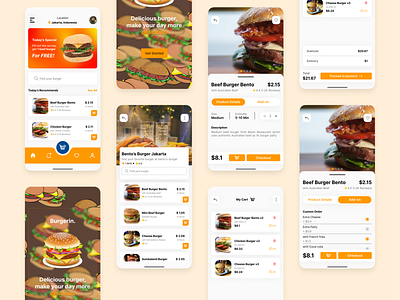 Burgerin - Food Delivery App Design 10amdesignchallenge01 app application delivery app design ui