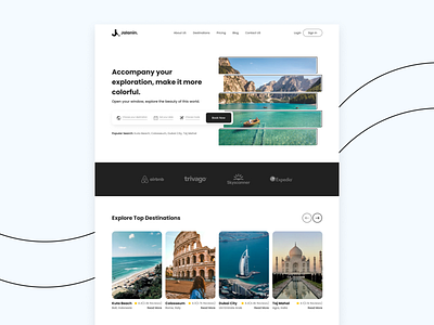 Jalanin - Travel Agency Landing Page Design design graphic design travel travel agency ui uiux website design