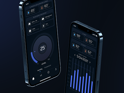 IoT Mobile application app app design design humidity ios iot iphone mobile app temperature ui