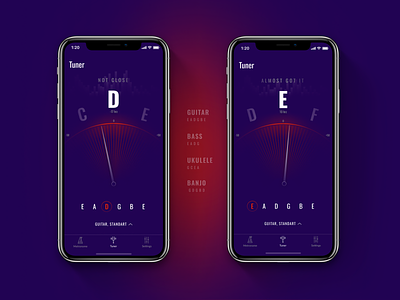 Mobile Tuner for Musicians app app design design ios mobile app music musician tuner ui