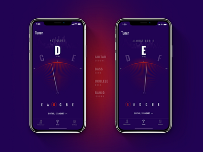 Mobile Tuner for Musicians app app design design ios mobile app music musician tuner ui