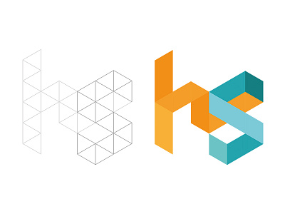 HS logo conception geometric logo triangles