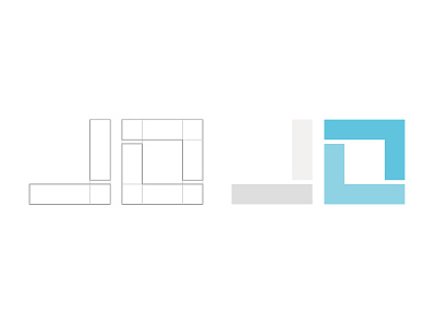 LD logo conception game geometric logo rectangles tetris