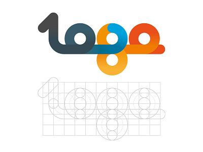 Logo circles geometric letters line logo numbers