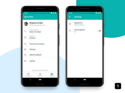 Profile tab android app mobile profile settings ui
