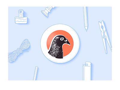 Pigeon’s Photos badge illustration logo photo pigeon sign