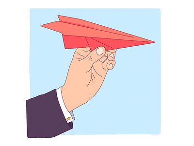 Paper Airplane airplane hand illustration paper promo red