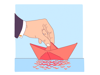 Paper Boat boat hand illustration paper promo sea water