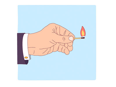 Burning Match burn fire hand illustration match promo