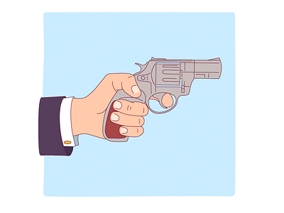 Gun gun hand illustration promo