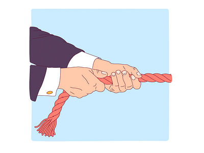 Rope blue hand illustration promo red rope