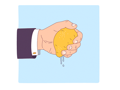 Squeezed Lemon hand illustration lemon promo squeezed