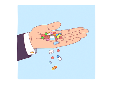 Pills adobe illustrator hand illustration pills promo