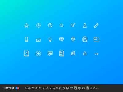 “Hiretrue” Icons adobe illustrator gradient hiretrue icon sign