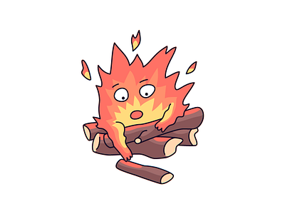 Calcifer calcifer character illustration on the bus