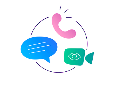 New chat app audio bubble call chat gradient illustraor illustration messenger video