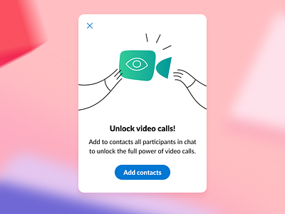 Unlock video calls app call chat illustration interface messenger popup ui web