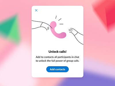 Unlock calls button call chat contacts dialog illustration interface messenger popup ui web