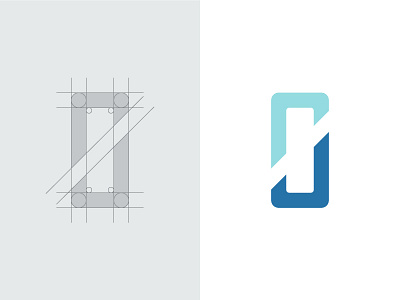 JS logo brand construction grid j js letter logo logo design mark monogram