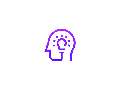 Head/Bulb Logo Concept brain bulb concept creative head icon idea lightbulb line logo purple smart