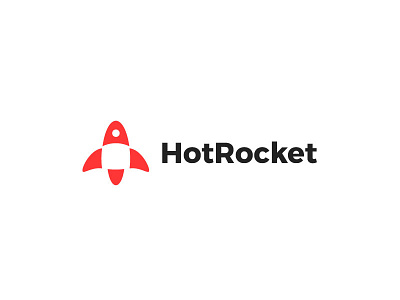 HotRocket Logo logo logotype mark minimal red rocket startup