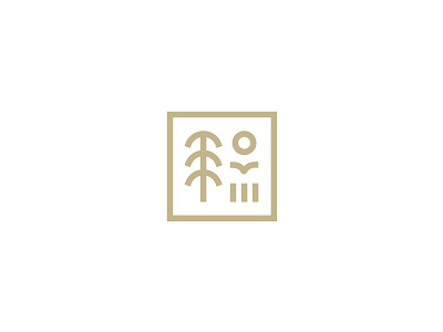 Minimal nature logo concept bird brand gold grass line logo mark minimal nature spurce sun tree