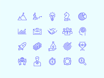 Business Icons business design finance icon line minimal money outline set startup thin
