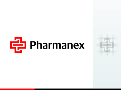 Pharmanex Logo (Pharmacy) branding construction cross emblem grid logo mark medical pharmacy plus symbol x