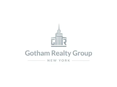 Gotham Realty Group Logo brand empire gotham line logo logotype mark real estate realty silver