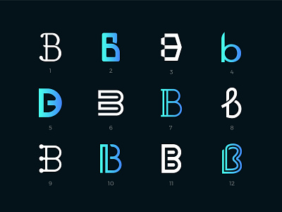 Letter B logos set