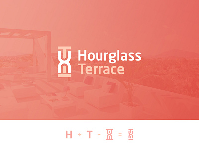Hourglass Terrace Logo brand branding clean wordmark design gradient h hourglass ht icon letter logo mark modern sign t terrace th time