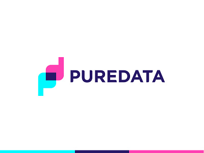 PureData logo [WIP] abstract brand branding clean cyan d data design dp icon letter logo logotype magneta mark modern overlay p pd sign
