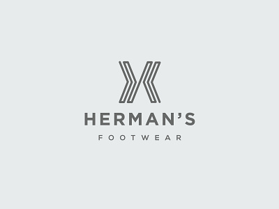 Herman's Footwear Logo abstract wordmark brand branding clean design footwear gray h icon letter letter h logo logotype mark minimal modern shoe sign