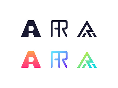 AR Logos a ar black bold collection gradient letter line logo mark modern monogram r ra set simple timeless