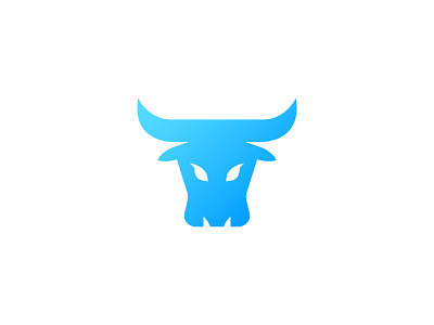 Logo for financial website [Final] blue brand branding bull clean design gradient icon logo mark market minimal modern sign simple stock