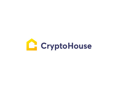 CryptoHouse logo concept brand branding c clean crypto crypto currency cryptocurrency design gradient home house icon letter logo mark minimal modern sign simple yellow
