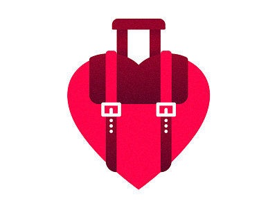 We Love Travel backpack design graphic heart logo love travel