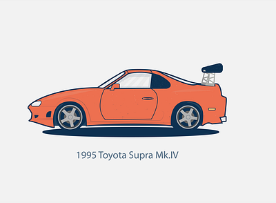 Fast & Furious Series: 1995 Toyota Supra mark IV design graphic design illustration vector