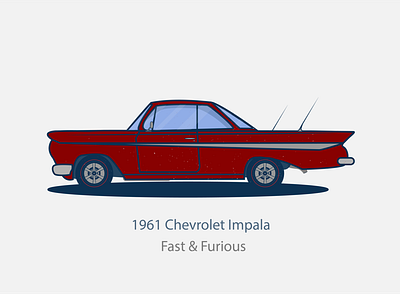 Fast & Furious Series: 1961 Chevy Impala design graphic design illustration vector
