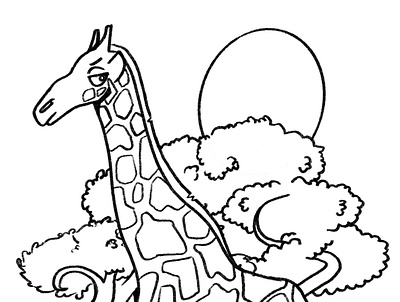 Giraffe Colour Sheet colouring page design giraffe giraffes illustration