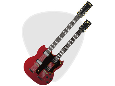 Double Neck Gibson gibson graphic guitar illustrator