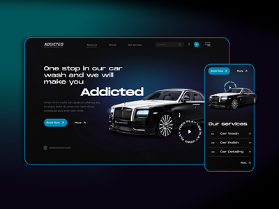 Car Wash & Detailing Centre | Web Design car wash design koval it ui ux web design website дизайн